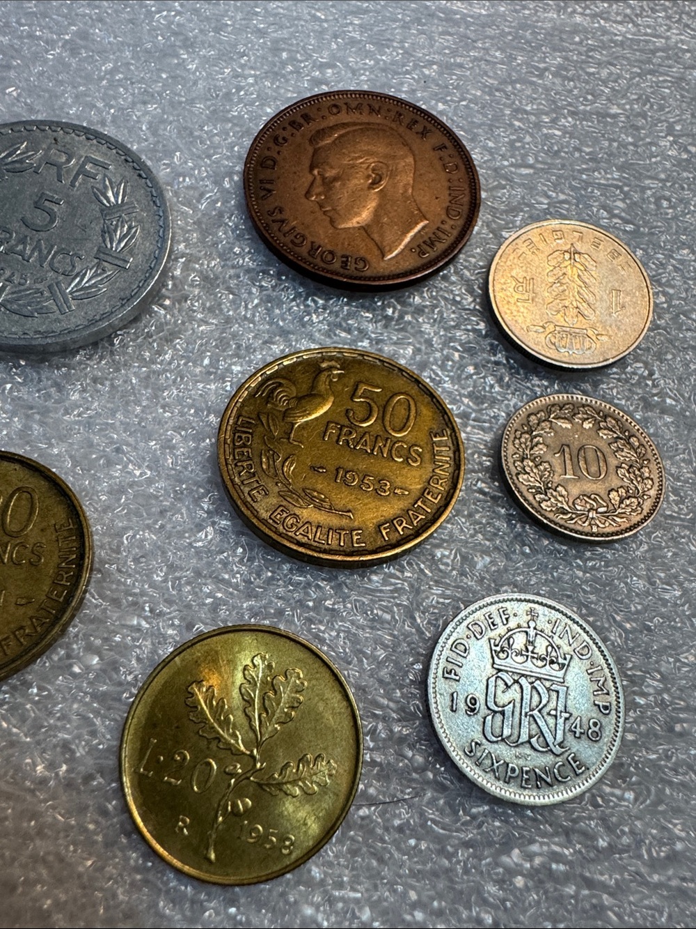 8 Mixed Foreign Coins Dates 1938 - 1958 - Picture 5 of 14